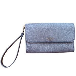NWT Kate Spade glitter glimmer sparkle lavender lilac frost clutch wristlet
